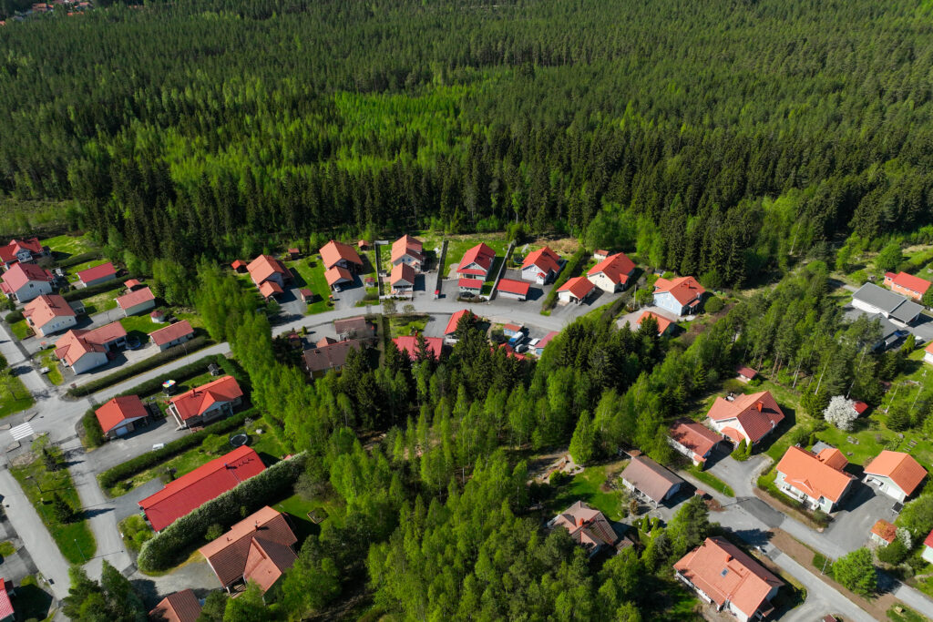 Ilmakuva pientaloalueelta