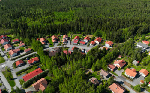 Ilmakuva pientaloalueelta