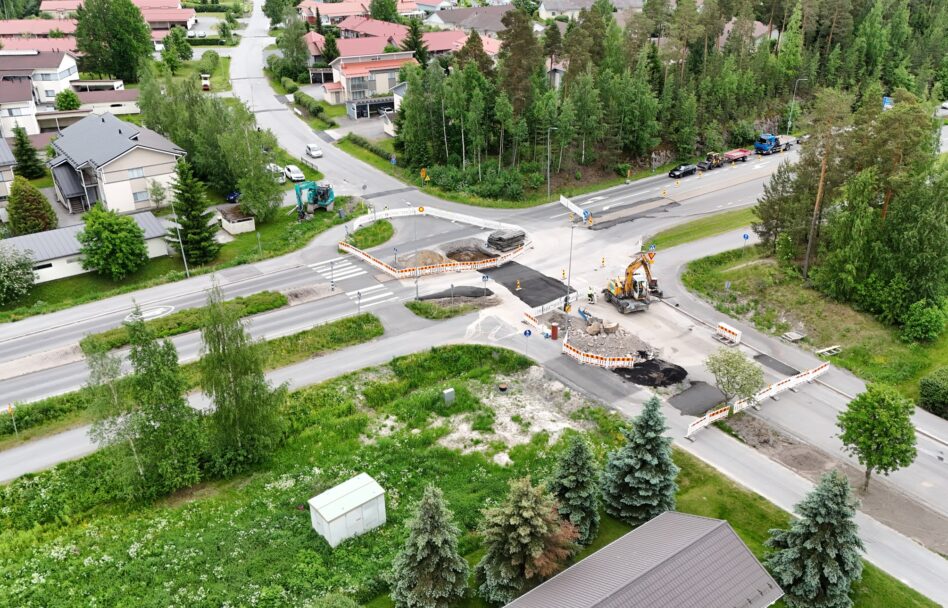 Vaaramentien risteyksen rakennustyömaa